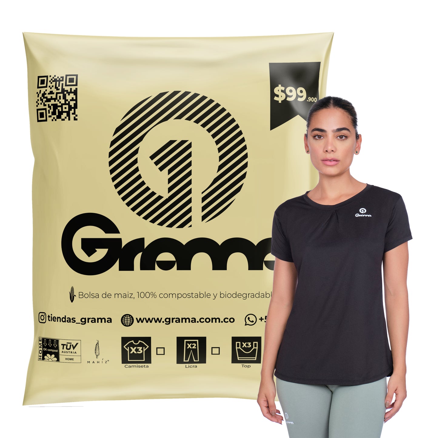 PACK CAMISETAS X3 GRAMA (HOMBRE Y MUJER)