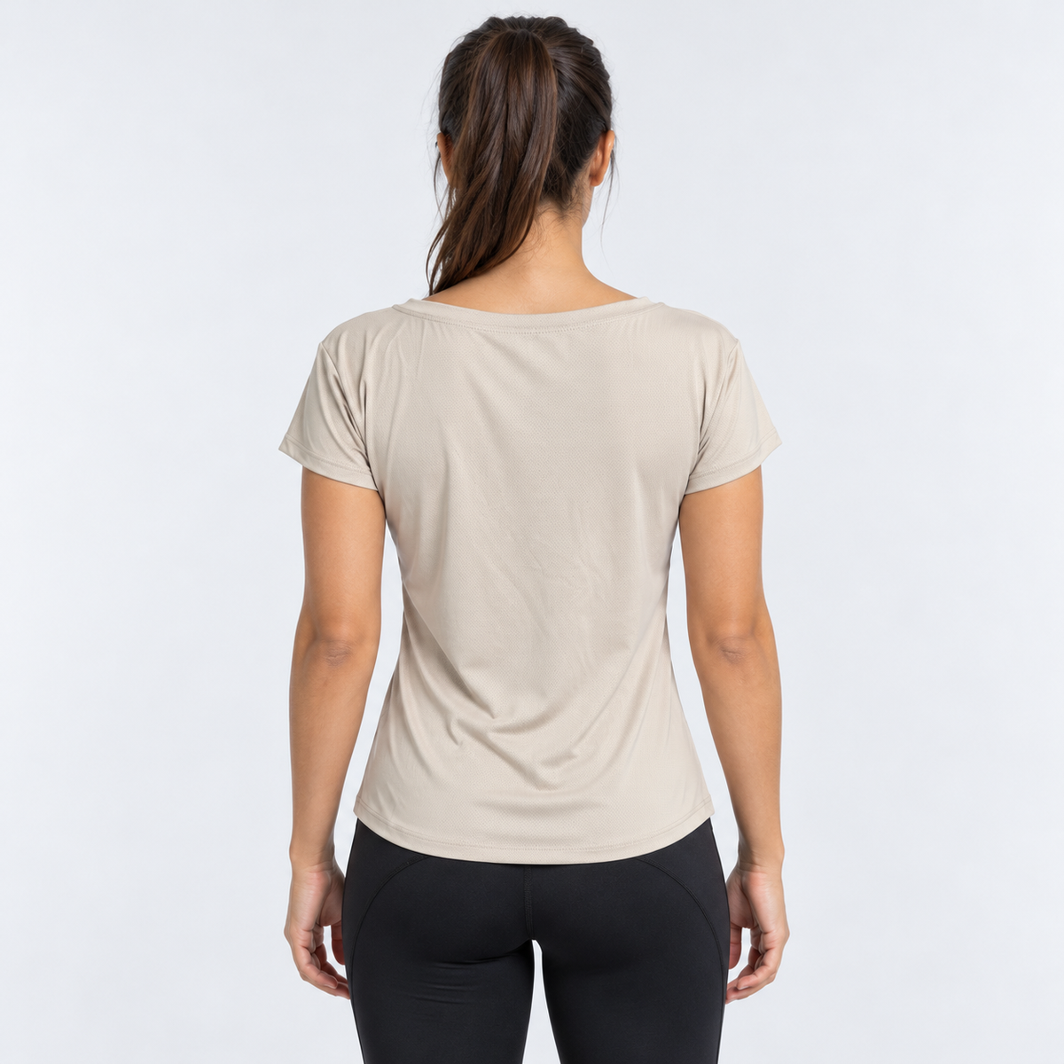 Vista posterior de la Blusa Japonesa IV beige para mujer