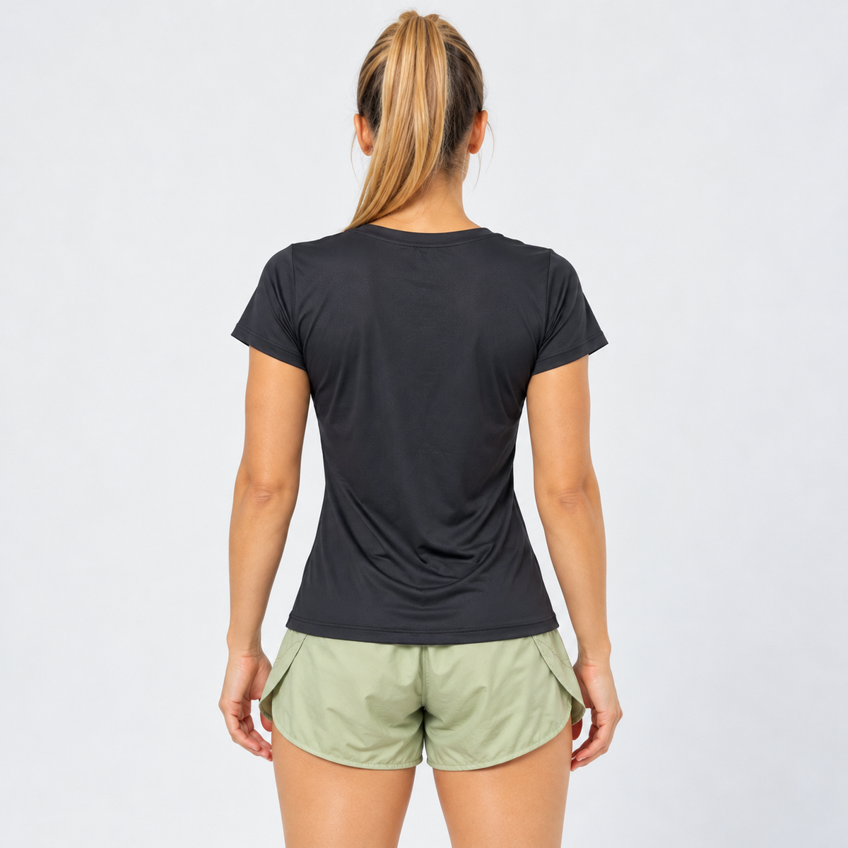 Vista posterior de la Blusa Japonesa IV negra para mujer