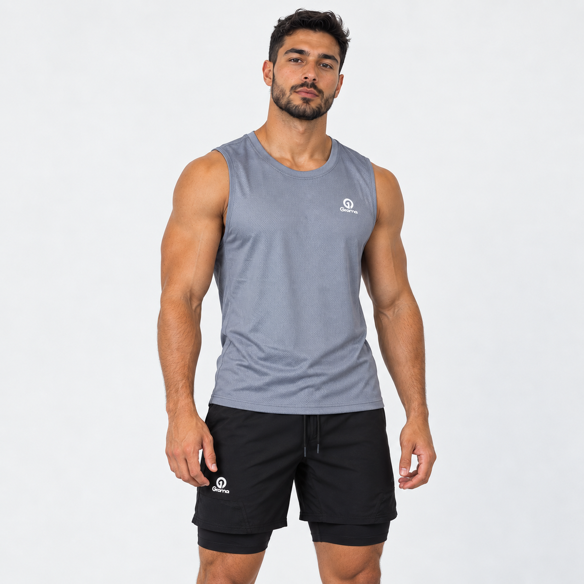 Camisilla Essentials gris para hombre incluida en G-Pack x3, vista frontal