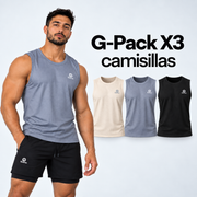 G-Pack x3 Camisillas Essentials para hombre en beige, gris y negro