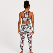 Conjunto Deportivo Sublimado para mujer, vista posterior del top y leggings