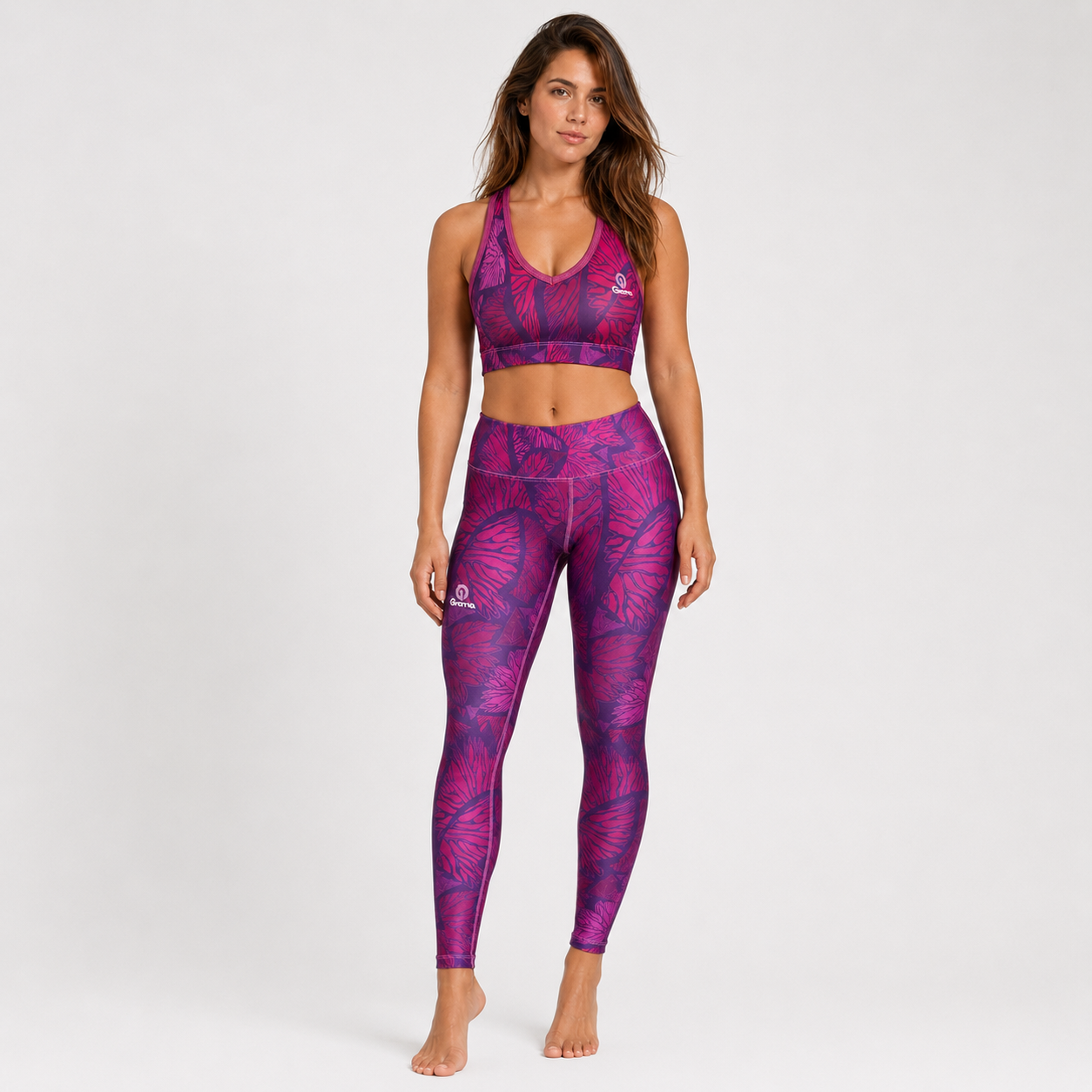 Conjunto Deportivo Sublimado 26 morado, vista frontal del conjunto de dos piezas